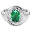 Image 3 : Natural 1.87 CTW Zambian Emerald & Diamond Ring 14K White Gold - REF-81F8N