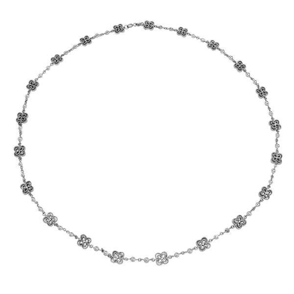 Natural 0.97 CTW Diamond Necklace 18K White Gold - REF-241T2X