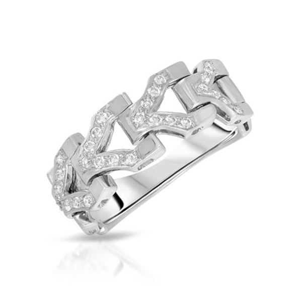 Natural 0.27 CTW Diamond Ring 18K White Gold - REF-80W3H