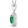 Image 2 : Natural 2.46 CTW Zambian Emerald & Diamond Pendant 14K White Gold - REF-53T2H