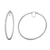 Image 1 : 9.66 CTW White Round Diamond Hoop  Earring 14K White Gold - REF-836X4W