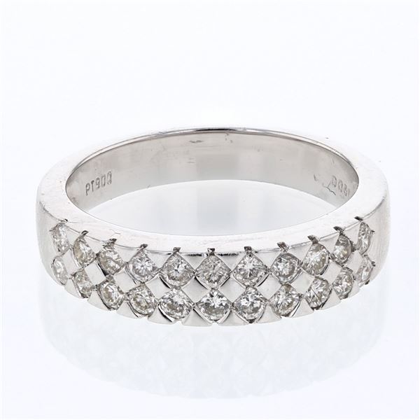 Natural 0.61 CTW Diamond Ring Platinum - REF-137T7X