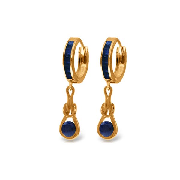 Genuine 2.6 ctw Sapphire Earrings 14KT Rose Gold - REF-84H3X