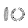Image 1 : 1.97 CTW White Round Diamond Hoop  Earring 14K White Gold - REF-209H3N