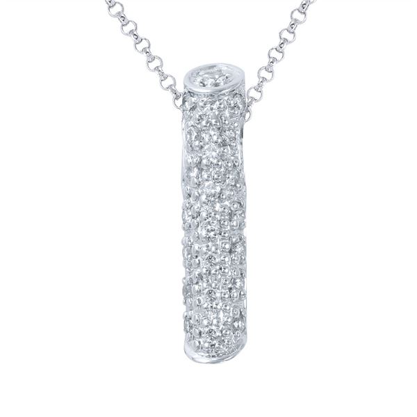 Natural 0.20 CTW Diamond Necklace 14K White Gold - REF-24K3R