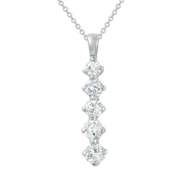 Natural 1 CTW Diamond Necklace 14K White Gold - REF-125K3R