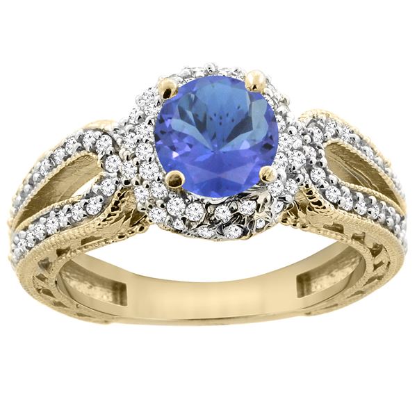 1.34 CTW Tanzanite & Diamond Ring 14K Yellow Gold - REF-92M9K