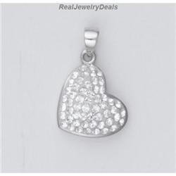 Crystal Sterling Silver Heart Pendant Swarovski NEW