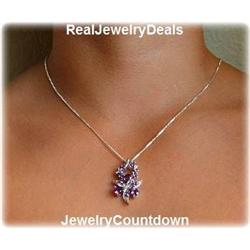 Amethyst Necklace Charm Sterling Silver SOLID