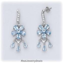 Blue Topaz Drop Dangle Earrings DANGLING REAL