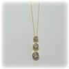 Gold Genuine 3 Diamond Pendant Necklace Bevel NEW