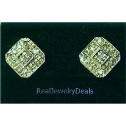 SOLID WHITE GOLD GENUINE DIAMOND POST Earrings