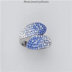 Swarovski Crystal Sterling Silver Serpent Ring