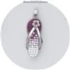 Swarovski Crystals Silver Sandal Necklace Sterling
