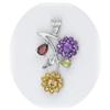 Image 2 : Citrine Amethyst Garnet Necklace Solid Silver