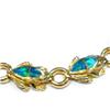 Image 2 : 14K GOLD OPAL FROG BRACELET 7" JEWELRY 22g