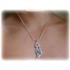 Blue Topaz Cat Necklace Kitty Sterling Silver