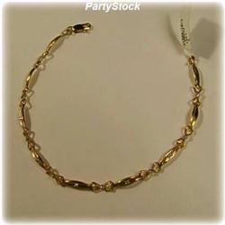 REAL Diamond Heart Bracelet 10K Gold 7" Links