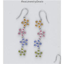 Swarovski Crystals Sterling Silver Earrings NEW BIG