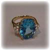 Image 3 : 3 CTW Blue Topaz Diamond Ring 14K Gold Sz5
