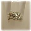 10K White Gold Stippled Diamond Ring Heavy 8 Sz.