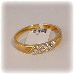 SOLID GOLD GENUINE DIAMOND WEDDING BAND YELLOW
