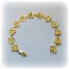 SOLID 14K GOLD BRACELET HEARTS LINK BEVERLY HILLS