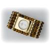 Genuine Smoky Quartz Bangle Watch Bracelet Gold New
