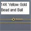 SOLID 14K GOLD 20" CHAIN 4G NECKLACE BEAD BALL