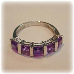 Big Genuine Amethyst 14K Gold Ring 6.5