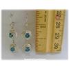 Image 2 : Genuine Blue Diamond Earrings Drop Dangle Gold