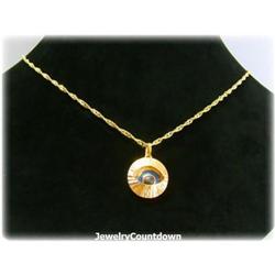 Solid 14K Gold Evil Eye Kabbalah Necklace Boncuk