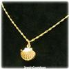 Shell Locket Solid 14K Gold Necklace Italian