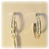Image 2 : 1" REAL DIAMOND HOOPS Earrings 14K WHITE GOLD