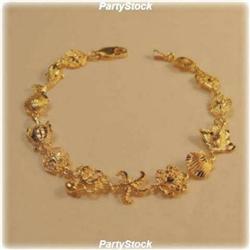 Solid 14K Gold Starfish Bracelet Ocean Shells 7