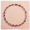 Genuine Amethyst 14K Gold Tennis Bracelet 7" NEW