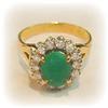 Genuine Emerald Diamond Ring 14K Gold Sz 6.5 Solid