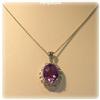 Image 3 : 14K WHITE GOLD AMETHYST DIAMOND NECKLACE 3 Ct.