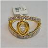 Big Evil Eye Diamond Ring Solid 14K Gold Sz 7