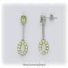 Image 2 : Peridot Drop Earrings Sterling Silver Dangling