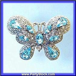 BUTTERFLY PIN BROOCH GOLD SWAROVSKI CRYSTALS