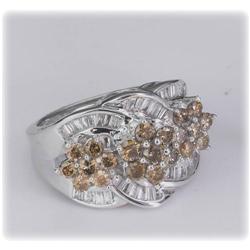 3 Carat Genuine Chocolate Diamond Ring 14K Gold Sz 7.5