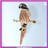 Image 1 : PARROT BROOCH GOLD SWAROVSKI CRYSTAL PIN PINK
