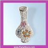 Image 1 : FLOWER VASE PIN BROOCH GOLD SWAROVSKI CRYSTAL