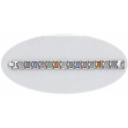 Stainless Steel Magnetic Bracelet Colorful Stones