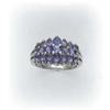 Image 1 : Solid Sterling Silver Iolite 3 Row Ring 2CTW 7 8