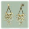 Image 1 : 2" 14K Gold Chandelier DROP Earrings Red Solid