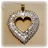 Image 1 : 2Carat GENUINE DIAMOND HEART PENDANT SOLID GOLD 10K