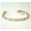 Image 1 : SOLID 14K GOLD 1Carat DIAMOND BRACELET 2 Tone