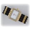 Image 1 : Genuine Onyx Bangle Watch Simulated Diamond NEW